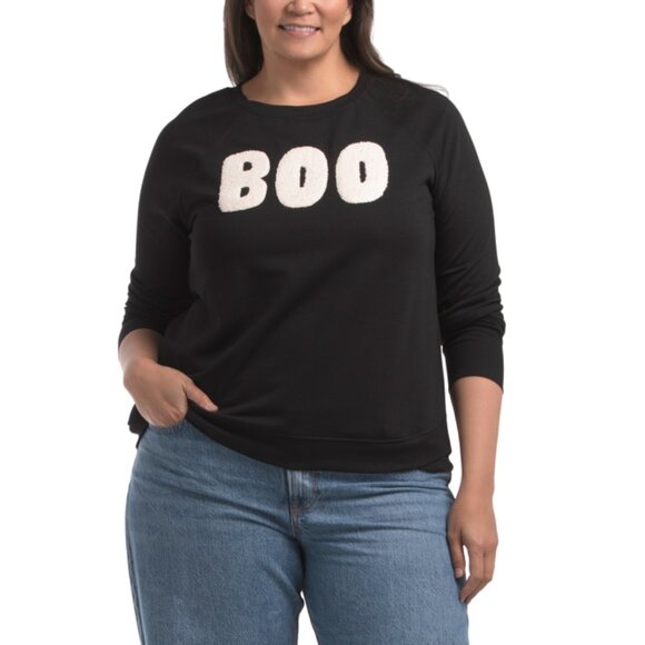 PHILOSOPHY Tops - PHILOSOPHY Black/white Plus Boo Knit Top